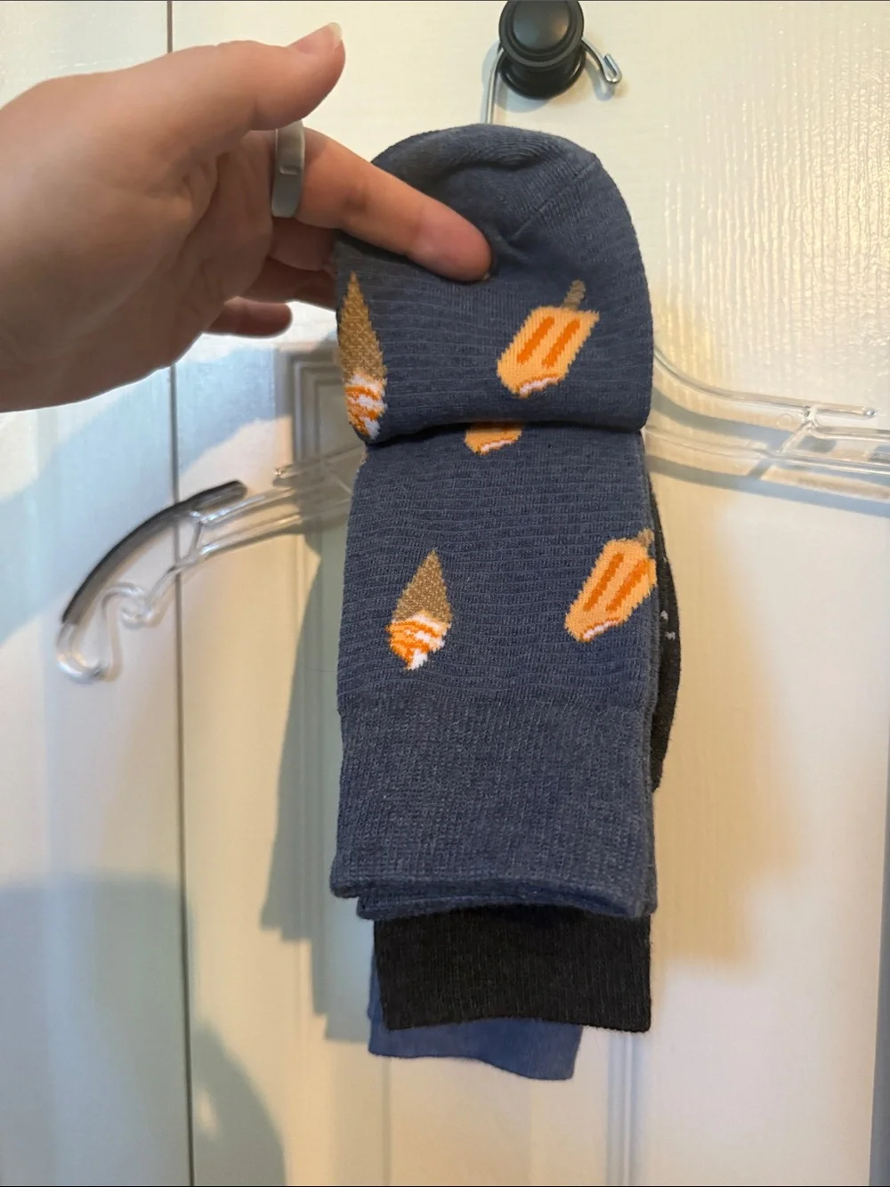 Sonoma Blue Crew Socks with Yellow Cookie Pattern - 3 Pack